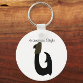 Black Fish Hook, Hawaiian Style-sleutelketen Sleutelhanger (Voorkant)