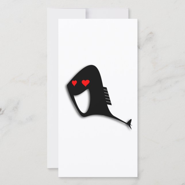 Black Fish in Love Cartoon (Voorkant)