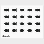 Black Fish-pictogram Ronde Sticker (Vel)