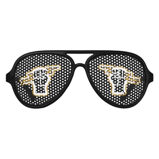 Black Fist Party Shades Aviator Zonnebril (Voorkant)