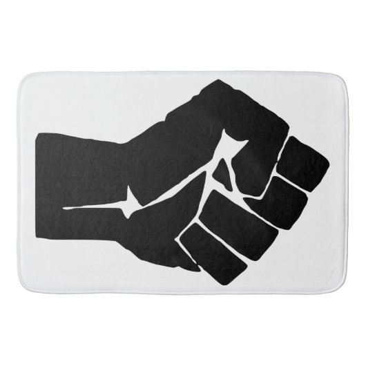 Black Fist Raised — Resistance Protest Badmat (Voorkant)