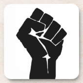 Black Fist Raised — Resistance Protest Bier Onderzetter (Voorkant)