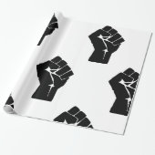 Black Fist Raised — Resistance Protest Cadeaupapier (Uitgerold)