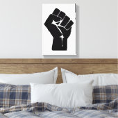 Black Fist Raised — Resistance Protest Canvas Afdruk (Insitu (Slaapkamer))