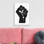 Black Fist Raised — Resistance Protest Canvas Afdruk (Insitu (Woonkamer))