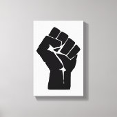 Black Fist Raised — Resistance Protest Canvas Afdruk (Voorkant)
