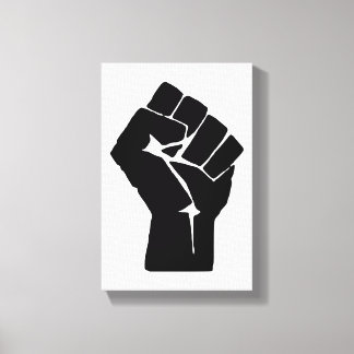 Black Fist Raised — Resistance Protest Canvas Afdruk