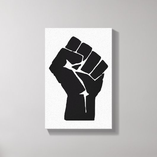 Black Fist Raised — Resistance Protest Canvas Afdruk (Voorkant)