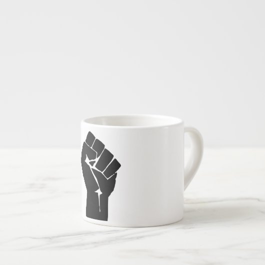 Black Fist Raised — Resistance Protest Espresso Kop (Voorkant rechts)