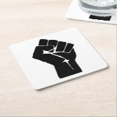 Black Fist Raised — Resistance Protest Kartonnen Onderzetters (Schuin)