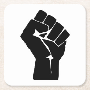 Black Fist Raised — Resistance Protest Kartonnen Onderzetters