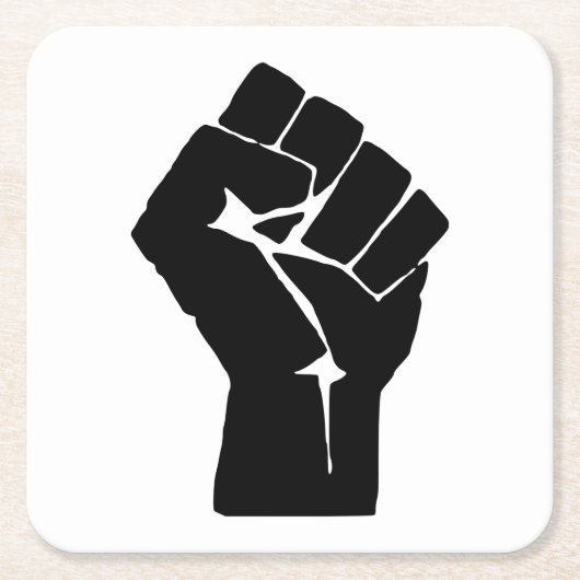 Black Fist Raised — Resistance Protest Kartonnen Onderzetters (Voorkant)