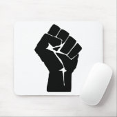 Black Fist Raised — Resistance Protest Muismat (Met muis)