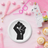 Black Fist Raised — Resistance Protest Papieren Bordje (Feest)