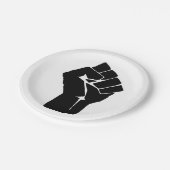 Black Fist Raised — Resistance Protest Papieren Bordje (Gekanteld)