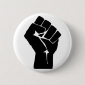 Black Fist Raised — Resistance Protest Ronde Button 5,7 Cm (Voorkant)