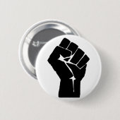 Black Fist Raised — Resistance Protest Ronde Button 5,7 Cm (Voorkant /achterkant)