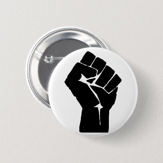 Black Fist Raised — Resistance Protest Ronde Button 5,7 Cm (Voorkant /achterkant)
