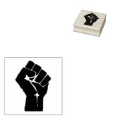 Black Fist Raised — Resistance Protest Rubberstempel (Gestempeld)