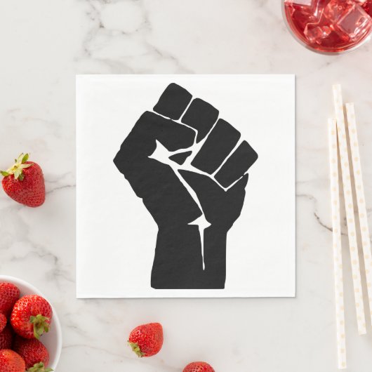 Black Fist Raised — Resistance Protest Servet (Insitu)