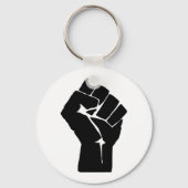Black Fist Raised — Resistance Protest Sleutelhanger (Voorkant)