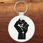 Black Fist Raised — Resistance Protest Sleutelhanger (Voorkant)