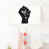 Black Fist Raised — Resistance Protest Spandoek (Insitu)