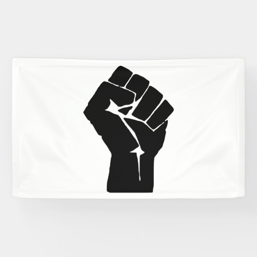 Black Fist Raised — Resistance Protest Spandoek (Horizontaal)
