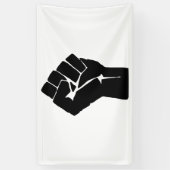 Black Fist Raised — Resistance Protest Spandoek (Verticaal)