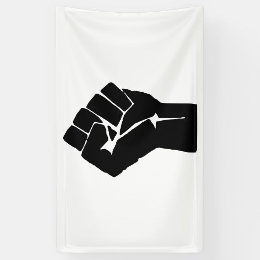 Black Fist Raised — Resistance Protest Spandoek (Verticaal)