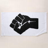 Black Fist Raised — Resistance Protest Strandlaken (Voorkant)