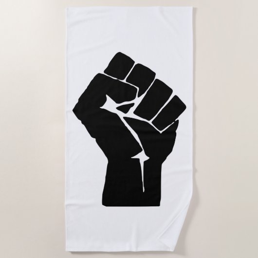 Black Fist Raised — Resistance Protest Strandlaken (Voorkant)