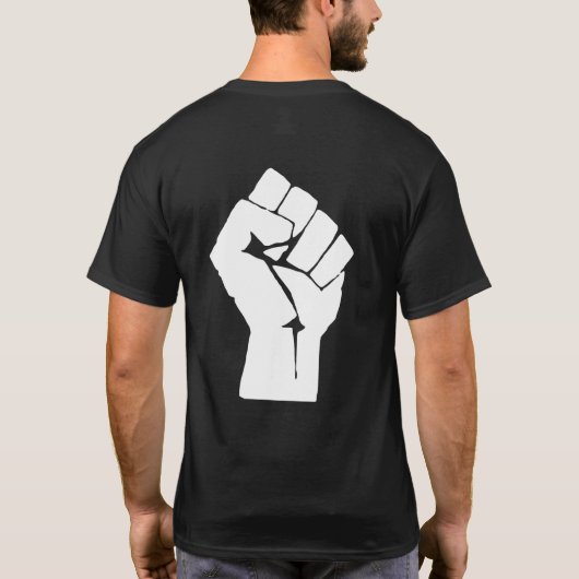 Black Fist Raised — Resistance Protest T-shirt (Achterkant)