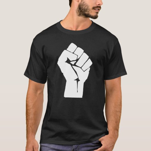 Black Fist Raised — Resistance Protest T-shirt (Voorkant)
