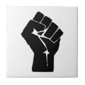 Black Fist Raised — Resistance Protest Tegeltje (Voorkant)