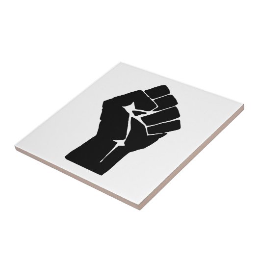 Black Fist Raised — Resistance Protest Tegeltje (Zijkant)