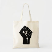Black Fist Raised — Resistance Protest Tote Bag (Voorkant)