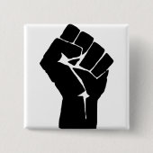 Black Fist Raised — Resistance Protest Vierkante Button 5,1 Cm (Voorkant)