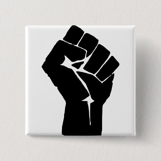 Black Fist Raised — Resistance Protest Vierkante Button 5,1 Cm (Voorkant)
