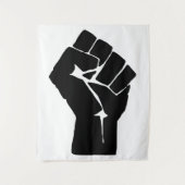 Black Fist Raised — Resistance Protest Wandkleed (Voorkant)