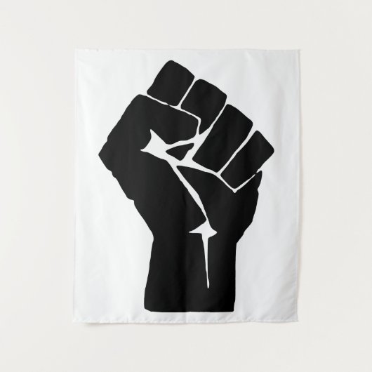Black Fist Raised — Resistance Protest Wandkleed (Voorkant)