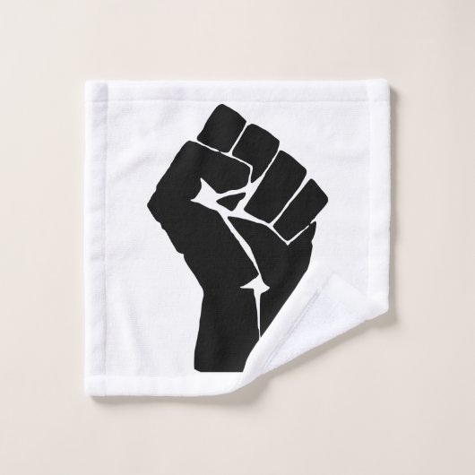 Black Fist Raised — Resistance Protest Washandje (Wasdoekje)
