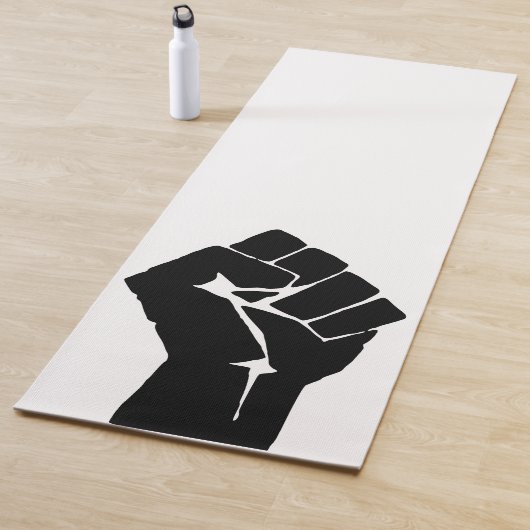 Black Fist Raised — Resistance Protest Yogamat (In situ)