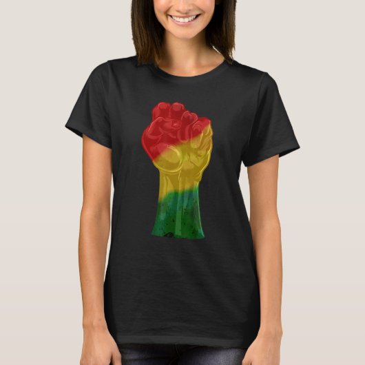 Black Fist Shirt African American Pride Black Hist (Voorkant)