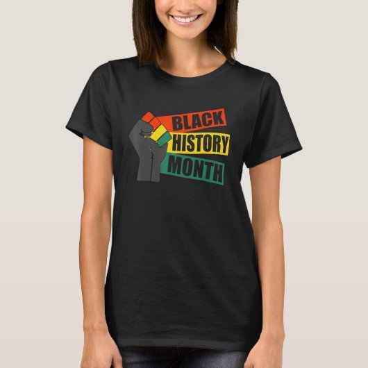 Black Fist Shirt African American Pride Black Hist (Voorkant)