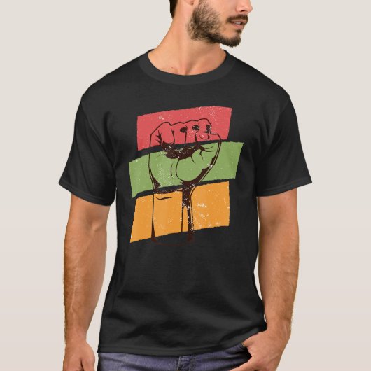 Black Fist Shirt African Pride Black Hist (Voorkant)