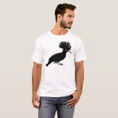 Black Flamboyant Hoopoe Bird T-shirt (Voorkant volledig)
