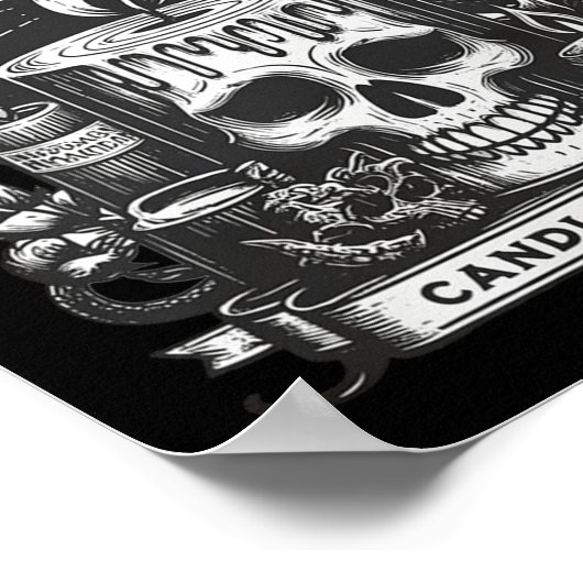 Black Flame Candle Company Halloween Skullcap Litt Poster (Hoek)