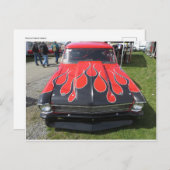 Black Flames Hot Rod Briefkaart (Voorkant / Achterkant)
