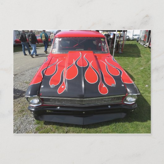 Black Flames Hot Rod Briefkaart (Voorkant)